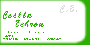 csilla behron business card